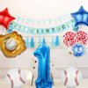 HADCKJA Baseball Balloons Baseball Birthday Party Supplies with 1st Balloon Baseball Glove Balloon Red Blue Star Red Blue Confetti Balloon for Boy Shower Decorations Birthday Party Decorations 9Pcs