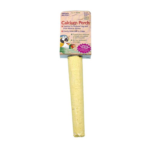 PENN-PLAX Bird-Life Calcium Bird Perch – Naturally Trims Nails & Beak – Great for Parakeets, Lovebirds, Cockatiels, and Other Small Birds – Yellow – 6” Long