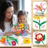 Linkowin 756 PCS Flower Bouquet Building Sets - 11 Kinds of Building Block Flowers, Botanical Collection Crafts Set for Home Office Decoration, Valentines Day for Adults Girl, No Vase