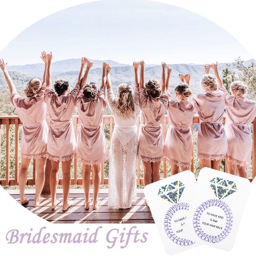 Banugo Bachelorette Hair Ties, Bridesmaid Proposal Gifts, Spiral Hair Ties Scrunchies, Bridal Shower, Wedding, Bachelorette Party Favors for Guest (Set of 8-Purple)