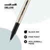 Uniball Deluxe Rollerball Pen, 3 Black Pens, 0.7mm Fine Point Roller Pens| Office Supplies, Ink Pens, Colored Pens, Fine Point, Smooth Writing Pens, Ballpoint Pens