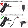 Uogw 2 Pack 90° Micro-USB Extension Cable Compatible with Wyze Cam Pan v3 and Wyze Cam v3 Pro, 5inch Male to Female Extender Cord for WYZE Cam,L-Shaped Flat Cable(Black)