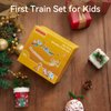 Train Set for Toddlers 18 Months+ Animal Wooden Train Set Toys for Toddler, Montessori Toys for 2 Year Old, Magnetic Train Toys with Wooden Train Track fits Brio, Railway Set