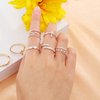 Honsny 14K Gold Plated Stacking Rings Set for Women, Stackable Knuckle Thumb Rings Thin Dainty Silver Rings for Teen Girls Wedding Eternity Band Simple Rose Gold Ring Size 4-11