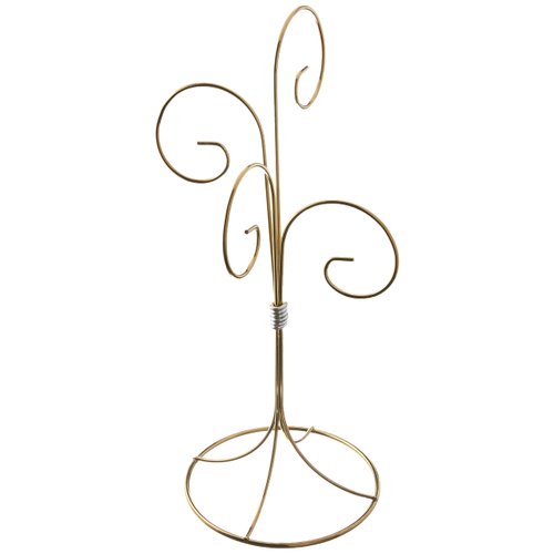 TRIPAR 13 Inch 4 Arm Brass Metal Mini Ornament Display Tree Jewelry Organizer