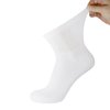 6 Pack of Mens Diabetic Quarter Length Athletic Sport Ankle Socks King Size (White, 13-16)