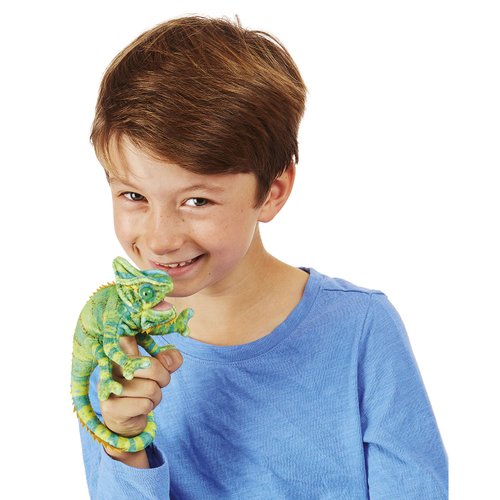 Folkmanis Mini Chameleon Finger Puppet,Green
