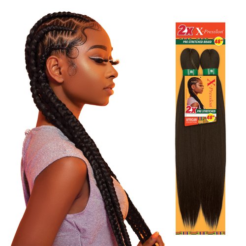 Sensationnel X-pression prestretched braiding hair - 2x xpression 48 inch all kanekalon flame ret...