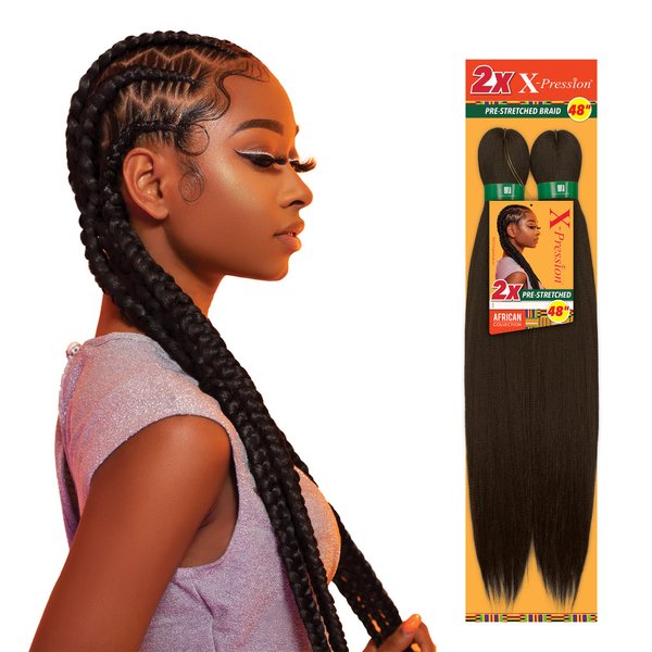 Sensationnel X-pression prestretched braiding hair - 2x xpression 48 inch all kanekalon flame retardant synthetic braid in hair extensions - 2X 48 Inch (1 pack, 3T2/30/27)