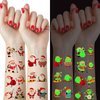 72PCS Glow in the Dark Christmas Tattoos for Kids, Luminous Xmas Santa Claus Temporary Tattoo Stickers Party Decorations Supplies Favors for Boys Girls School Prizes Carnival Christmas