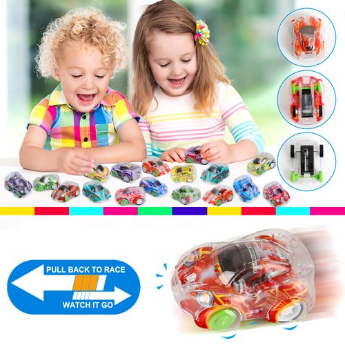 Worgree 50 Pcs Mini Pull Back Cars, Small Race Car Toys Bulk Party Favors for Kids 4-8 8-12 Treasure Box Toys for Classroom Prizes Pinata Goodie Bags Stuffers Birthday Gifts for Boys Girls Toddlers