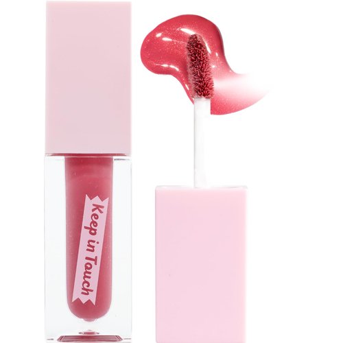 Keep In Touch Jelly Plumper Tint: Tea & Twinkle | Non-Sticky, Long-Lasting Lip Gloss | Vegan and Cruelty-Free Korean Lip Tint (Paradise Pink)