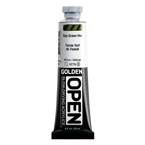 OPEN Slow-Drying Acrylics by GOLDEN, Sap Green Hue, 2 fl oz. tube, Professional Acrylic Paint, Semi-Transparent