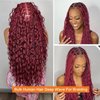 Luxnovolex Curly Burgundy Braiding Human Hair 100g 22 Inch 99J Burgundy Deep Water Wave Bulk Human Hair for Braiding No Weft Brazilian Virgin Deep Curly Human Hair Extensions for Boho Braids