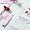 47 Pcs Nail Drill Bits Sets 3/32 Inch Electric Diamond Ceramic Acrylic Gel Nail Bit Kit Nail Supplies Carbide Cuticle Bit for Nail Drill Remover Bits for Home Salon Gel Nails Manicure Pedicure Tools