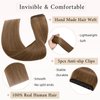 Real Hair Extensions Clip in Human Hair,SEGO One Piece Five Clips Human Hair Extensions Long Straight Human Hair Clip in Extensions,10inch Light Brown,40g