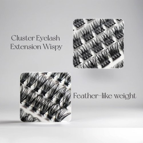 Generic Mixed Cluster Eyelash Extensions, 378 pcs Assorted style Eyelash Book, Multiple False lashes style 10-16mm,8-14mm Individual Lashes, Voluminous and Fluffy DIY lashes, Black