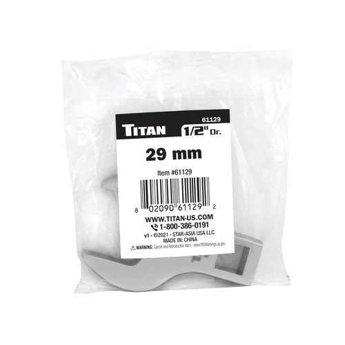 Titan 61129 1/2-Inch Drive Full Polish Crowfoot Wrench, Chrome, 29mm