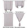 2 Pack Buffalo Check Plaid Tie Up Shades Farmhouse Style Gingham Rod Pocket Window Curtain for Kitchen 42x63 Inches White and Black (White and Grey)