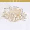 Ammei Headpiece Rose Gold Wedding Hair Comb With Pearls and Crystals Wedding Hair Accessories Bridal Headpiece Or For Parties (Gold)