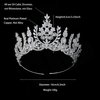 Vintage Wedding Crowns Arab Classic Dubai Cubic Zirconia Crown Bridal Hair Accessories Crystal Tiara Headband for Women (Silver C)