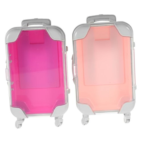 Ipetboom False Eyelashes Storage Box 2pcs Empty Lash Packaging Storage Containers Mini Suitcase Candy Box Makeup Container Luaage Box for Women Travel Pink Rose, 17.00X7.50X3.50CM, 4628LGAC149Z1L