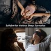 FRESHME Zero Pressure Sleep Mask - Lightweight Breathable Blockout Eye Mask for Sleeping with Ear Hanging Elastic Strap for All Sleep Positions Men Women Soft and Comfortable Black Eye Blinder Travel