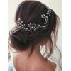 Anglacesmade Bridal Crystal Hair Vine Branch Rhinestone Headband Opal Wedding Headpiece for Bridesmaid Bride Prom Party Festival Hair Weaths for Women and Girls (Rose gold)