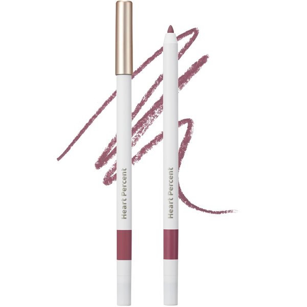 Heart Percent Dote On Mood Lip Pencil Slim, Defines and Fills Creamy Lip Liner Retractable Lipstick Pencil with Built-In Sharpener, M1. Mauvish Mood