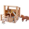 HABA Little Friends Petting Zoo - Wooden Stable with 3 Exclusive Farm Animal Figures