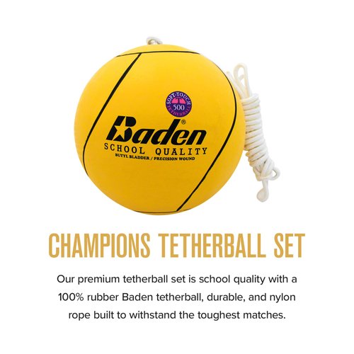Baden School Quality Tetherball Set | Soft-Touch Tetherball Ball with Durable Rope | Ideal for Schoolyards and Playgrounds