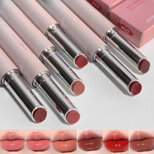 Gireatick 6 Colors Jelly Glossy Lipstick, 6Pcs Nude to Red Mirror Hydrating Lip Gloss, Long Lasting Moisturizing Tinted Lip Balm, Plumping Water Lip Glaze, Waterproof Long Lasting Lip Beauty Makeup