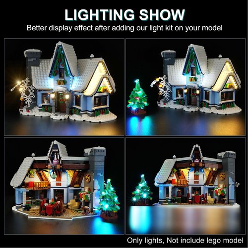 DALDED LED Lighting Kit for Lego Icons Santa's Visit, LED Light Compatible with Lego 10293 Building Block Models (Not Include Lego Set)