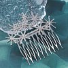 Iaceble Rhinestone Snowflake Hair Comb Barrette Silver Snow Hair Side Comb Crystal Weddings Headpieces Chirstmas Cz Snowflake Hair Piece Decorative Hair Accessories for Women and Girls Headdress