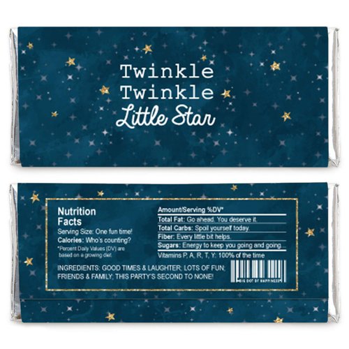 Big Dot of Happiness Twinkle Twinkle Little Star - Candy Bar Wrappers Baby Shower or Birthday Party Favors - Set of 24
