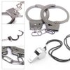 3 otters 6PCS 9.8Inch Metal Handcuffs for Kids, Costume Accessories Metal Handcuffs, Party Favors for Police Role Play, 3Whistles