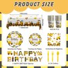 Cecnamt Construction Birthday Decorations, 170 Pcs Construction Birthday Party Supplies Including Banner, Plates, Cups, Napkins, Cutlery and Tablecloths, Serves 24