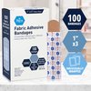Medpride Sterile Fabric Adhesive Bandages [100 Count]- First Aid Bandages Coated with Hypoallergenic Adhesive & Non-Stick Pad- Latex-Rubber Free Wound Care Bandages- Individual Wrapped- 1”x 3''