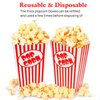 Zahaat 50 Popcorn Boxes 5.5 Inches Tall Red and White Popcorn Bags Mini Pop Corn Buckets and Container for Movie Theater, Home, Carnival Party, Decorations