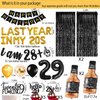 29th Birthday Decorations Party Supplies for Men Last Year in My 20s Balloons I AM 28+1 Glitter Banner 29th Birthday Foil Balloons Whiskey Balloon Cake Topper Cupcake Toppers