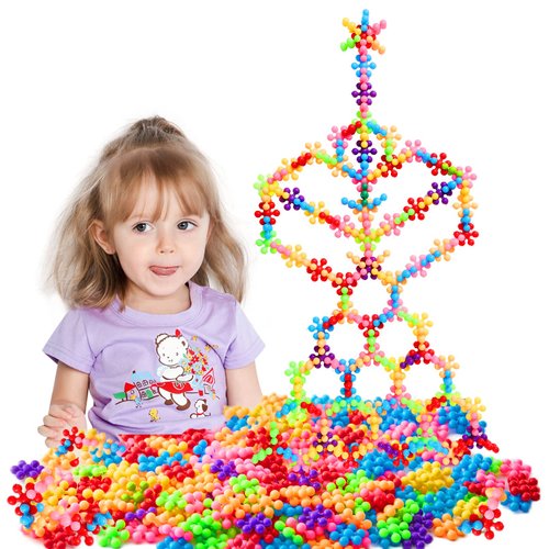 220 Pcs Building Blocks Toys,Interlocking Solid Plastic Building Blocks Set Early STEM Educational Toy for Preschool Kids,Sorting and Stacking Blocks,Promotes Fine Motor Skills & Sensory Development