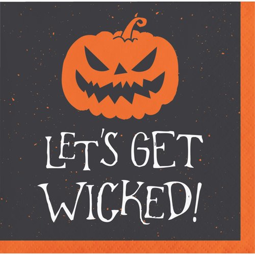Creative Converting Get Wicked Halloween Beverage Napkins, 5", Multi-color