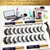 DUOERLA Magnetic Eyelashes Magnetic Lashes Natural Looking - 4 Tubes of Magnetic Liner - Upgraded Long Lasting,Reusable,Lightweight, Waterproof, Cruelty-Free Easy to Apply -10 Pairs