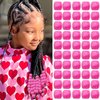 VENOFEN 50PCS Pink Hair Beads Hot Pink Jumbo Beads for Braids Pony Beads for Kids Girls Jewelry Making Kit Loc Dreadlock Accessories Braid Decoration, Small