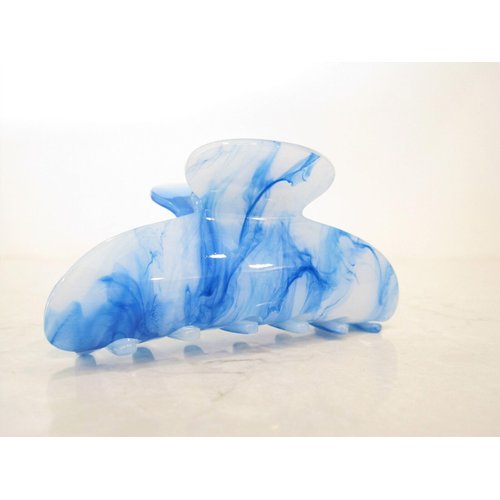 Generic Marbled turquoise blue and white acrylic hair claw clip