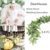 DearHouse 5.5Ft Seeded Eucalyptus Garland, Artificial Vines Faux Eucalyptus Leaves Table Garland Artificial Eucalyptus Garland Greenery Wedding Backdrop Arch Wall Decor