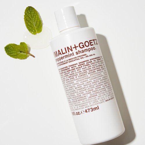 Malin + Goetz Peppermint Shampoo, 16 Fl. Oz. - Men & Women Clarifying Shampoo, Natural Hair Shampoo to Cleanse & Hydrate, Scalp Shampoo Treatment for All Hair Types, Vegan & Cruelty-Free