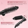Zerone Curling Iron Brush, Ceramic Tourmaline Foldable Anion Hair Brush, Curling Iron 200C, Styling Tools Foldable Hair Brush (EU, US Plug 110-240V), 18 x 9.5 x 8cm, 351g