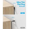 Surge Protector Power Strip 10 ft Cord, Olcorife Ultra Thin Flat Plug Extension Cord, 8 Outlets 4 USB Ports(1 USB C), Flat Wall Plug Outlet Extender, College Dorm Room Essentials, Black