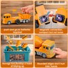 Magnetic Transform Engineering Car Assembled Toys with Storage Box, Robot Magnetic Blocks Toy, Construction Vehicle Engineering Cars for Kids Ages 3-7 Outdoor Toddler Activities Toys (35 Pieces)